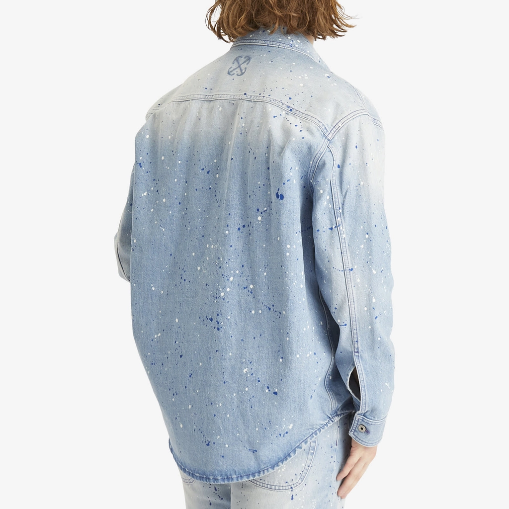Off White Men's Paint Den Military Shirt Navy Blue